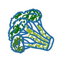 broccoli cabbage icon doodle illustration vector