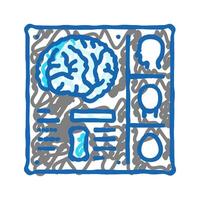 brain examination neurologist icon doodle illustration vector