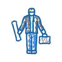 engineer or architect icon doodle illustration vector