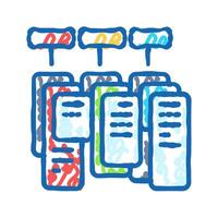 task batching time management icon doodle illustration vector