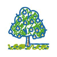 tree pear icon doodle illustration vector