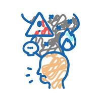 proactive aggression icon doodle illustration vector