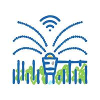 spraying plants smart farm icon doodle illustration vector