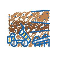extraction process mining icon doodle illustration vector