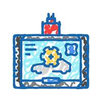 diagnostic computer car mechanic icon doodle illustration vector
