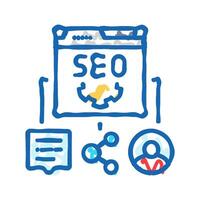 on page seo icon doodle illustration vector