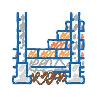 columns building structure icon doodle illustration vector