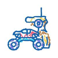 remote controlled toy child game play icon doodle illustration vector