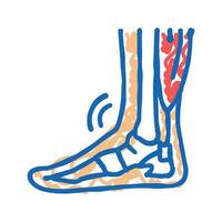 tendonitis problem icon doodle illustration vector