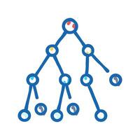binary search algorithm icon doodle illustration vector
