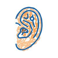 flat piercing earring icon doodle illustration vector