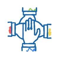 teamwork handshake color icon color illustration vector