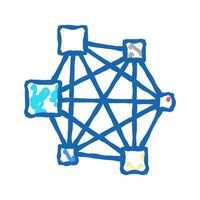 neural network icon doodle illustration vector