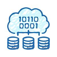 cloud computing software icon doodle illustration vector