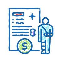 injuries allowance icon doodle illustration vector