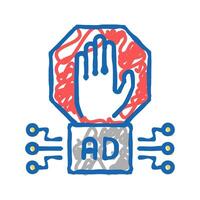 advertisement block technology icon doodle illustration vector