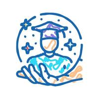 student support online learning platform icon doodle illustration vector