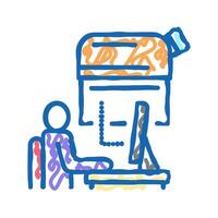 digital controlling telescope in observatory icon doodle illustration vector