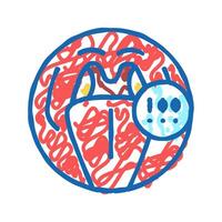 tonsils adenoid problems icon doodle illustration vector