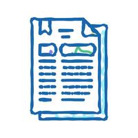 protocol document icon doodle illustration vector