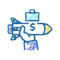help with business basics icon doodle illustration vector