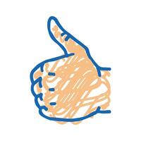 hand gesture shows class icon doodle illustration vector