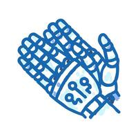 clap applause robot hand gesture icon doodle illustration vector