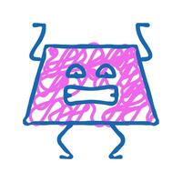trapezoid geometric shape character icon doodle illustration vector