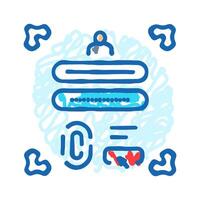 encryption biometric icon doodle illustration vector