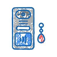 intercom contactless icon doodle illustration vector