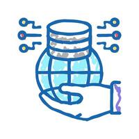 big data for sustainable development social problem icon doodle illustration vector