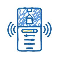 mobile application for control and setting smart home icon doodle illustration vector