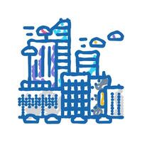 techno dystopian aesthetic icon doodle illustration vector