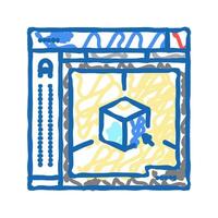 autocad 3d program icon doodle illustration vector