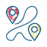 track airplane pointer map icon doodle illustration vector