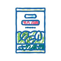 canned spinach container icon doodle illustration vector