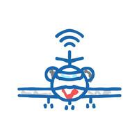 flight control system aeronautical engineer icon doodle illustration vector