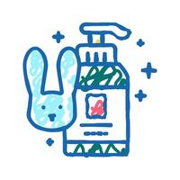 soap testing on rabbits icon doodle illustration vector