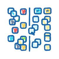 affinity diagram ux ui design icon doodle illustration vector