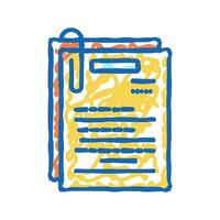 note paper list icon doodle illustration vector