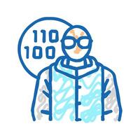 software engineer worker icon doodle illustration vector