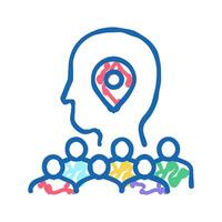 searching potential client crowdsoursing service icon doodle illustration vector