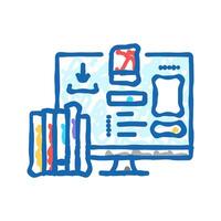 study materials online learning platform icon doodle illustration vector