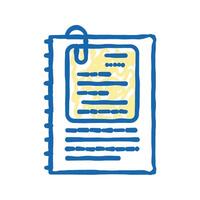 note document paper icon doodle illustration vector