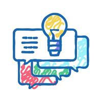 idea for ask customers about service icon doodle illustration vector