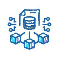 blockchain ledger cryptocurrency mining icon doodle illustration vector