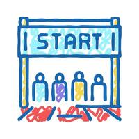 start of run icon doodle illustration vector