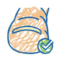 healthy nail icon doodle illustration vector