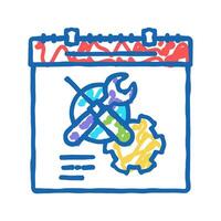 working time optimize icon doodle illustration vector