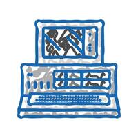 computer pc retro device icon doodle illustration vector